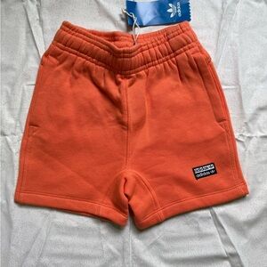 Adidas Orange Athletic Shorts with Elastic Waistband